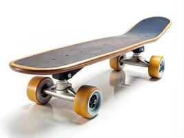 a skateboard with wheels on a white background photo