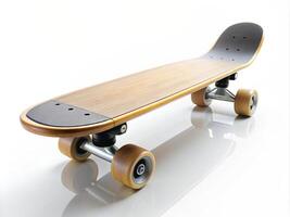a skateboard is shown on a white surface photo