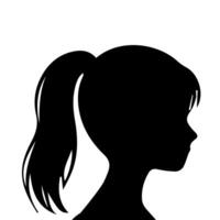 pelo estilo mujer silueta ilustración vector