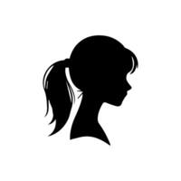 pelo estilo mujer silueta ilustración vector