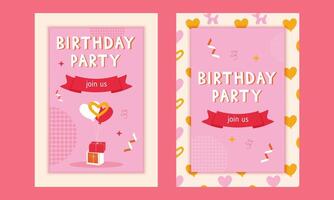 Children's birthday invitation. Party invitation template. Birthday party. Festive background vector