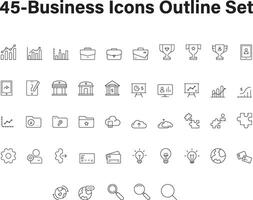 Business Outline Icons Set vector