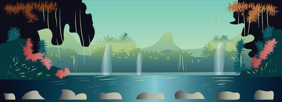 Waterfall Game Background vector