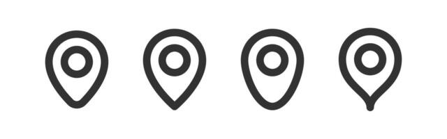 Location pin icon. Map marker. Navigation pointer. Travel position. Geo place. vector