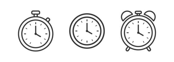 Time icon. Timer, clock, alarm clock set. Hours, minute on the watch. Business deadline. vector