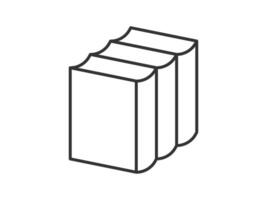 illustration of a library theme icon with books arranged on shelves vector