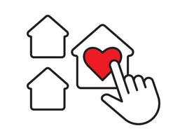 Icon a house representation, isolated against a clean background. This simple symbol evokes a sense of warmth and security, embodying the concept of home. vector