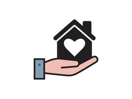 Icon a house representation, isolated against a clean background. This simple symbol evokes a sense of warmth and security, embodying the concept of home. vector