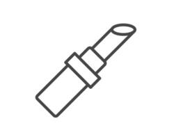 Makeup and cosmetics. Beauty linear graphic icons in the form of lipstick with lip care cap. vector