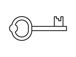 Key icon for house representation, isolated against a white background. This simple symbol evokes a sense of warmth and security, embodying the concept of home. vector