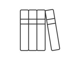 illustration of a library theme icon with books arranged on shelves vector