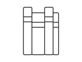 illustration of a library theme icon with books arranged on shelves vector