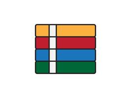 illustration of a library theme icon with books arranged on shelves vector