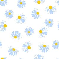 primavera sin costura modelo filas de linda prado margaritas blanco verano modelo floreciente flor silvestre ditsy ornamento envase tela fondo de pantalla textil mosaico vector