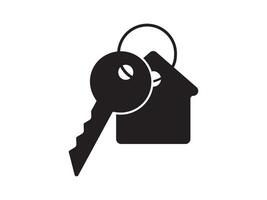Key icon for house representation, isolated against a white background. This simple symbol evokes a sense of warmth and security, embodying the concept of home. vector