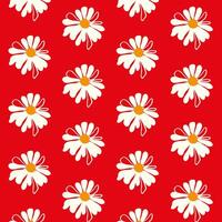 sin costura modelo salvaje flores silvestres margarita libélula jardín flor tarjeta postal póster bandera primavera verano tela ropa adecuado embalaje fondo de pantalla modelo textil cubrir vector