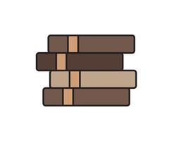 illustration of a library theme icon with books arranged on shelves vector