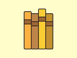 illustration of a library theme icon with books arranged on shelves vector