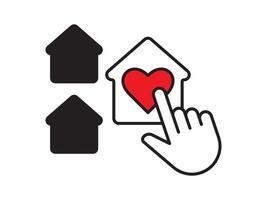 Icon a house representation, isolated against a clean background. This simple symbol evokes a sense of warmth and security, embodying the concept of home. vector