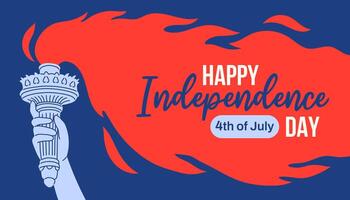 Happy Independence day, 4th of July, Independence day USA banner, greeting design with hand drawn elements. vector