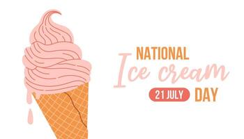 National ice cream day. Holiday concept. Template for background, banner, card, poster, tshirt with text inscription vector