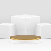 White 3d luxury podium pedestal mock up for premium product show presentation realistic vector