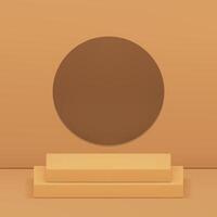 Neutral 3d squared podium pedestal showcase for product show realistic illustration vector