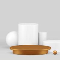 3d geometric podium pedestal mock up for luxury product show presentation realistic vector
