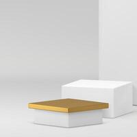 3d luxury rhombus podium pedestal with geometric wall background realistic illustration vector