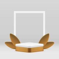 3d luxury rhombus podium pedestal white geometric showroom realistic illustration vector