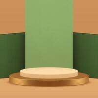 3d luxury cylinder podium pedestal display for product show presentation realistic vector