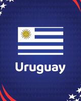 Uruguay emblema americano fútbol americano Estados Unidos 2024 resumen diseño logo símbolo americano fútbol americano final ilustración vector