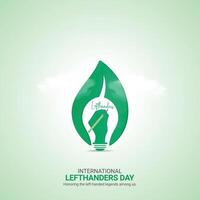 international Lefthanders Day Crative Ads Design. Lefthanders Day handwriting icon isolated on Template for background. Lefthanders Poster, , illustration, August 13. Important day vector