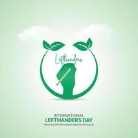international Lefthanders Day Crative Ads Design. Lefthanders Day handwriting icon isolated on Template for background. Lefthanders Poster, , illustration, August 13. Important day vector
