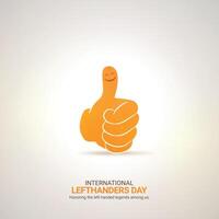 international Lefthanders Day Crative Ads Design. Lefthanders Day handwriting icon isolated on Template for background. Lefthanders Poster, , illustration, August 13. Important day vector