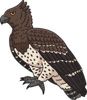 Martial Eagle Bird Cartoon Colored Clipart vector