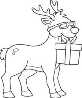 Christmas in July Reindeer Isolated coloring page vector