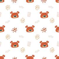 Cute Bohemian seamless patterns with bears, sun, rainbow, stars. Boho print for fabrics, pajamas, postcard template, Bohemian nursery posters. vector