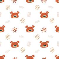 Cute Bohemian seamless patterns with bears, sun, rainbow, stars. Boho print for fabrics, pajamas, postcard template, Bohemian nursery posters. vector