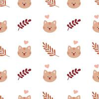 Cute Bohemian seamless patterns with cat, sun, rainbow, stars. Boho print for fabrics, pajamas, postcard template, Bohemian nursery posters. vector