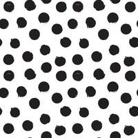 Seamless pattern with grunge black dots. Random situated circles. Endless trendy background in black and white colors. Best for wrapping paper, textile, home decor. vector