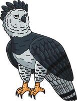 Harpy Eagle Bird Cartoon Colored Clipart vector