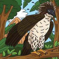 Philippine Eagle Colored Cartoon Illustration vector