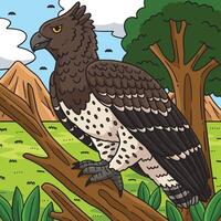 marcial águila pájaro de colores dibujos animados ilustración vector