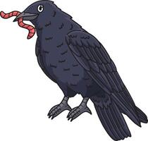 cuervo pájaro dibujos animados de colores clipart ilustración vector