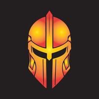 A Helmet Logo Gleaming with an Orange Glow Symbolizing Adventure and Boldness vector