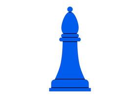 Hand drawn cute cartoon illustration of bishop. Flat chess figure in doodle style. High ambitions. Strategy or intelligence icon. Success in competition. Tactic thinking. Board game. Isolated. vector