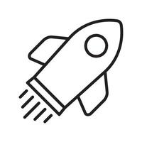Rocket icon. Simple outline rocket sign. Rocket launched icon. vector