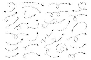 Curved dotted arrow. Zigzag arrow stripes design with dotted lines. vector