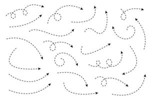 Curved dotted arrow. Zigzag arrow stripes design with dotted lines. vector